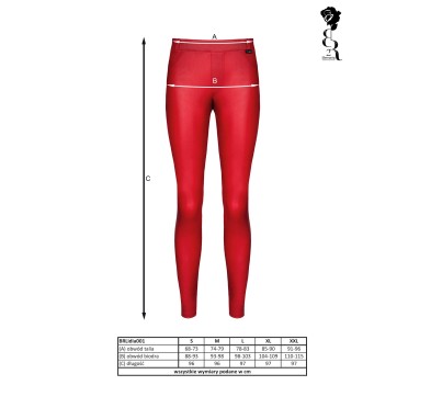 Bielizna - BRLIDIA001 legginsy czerwone rozmiar XXL